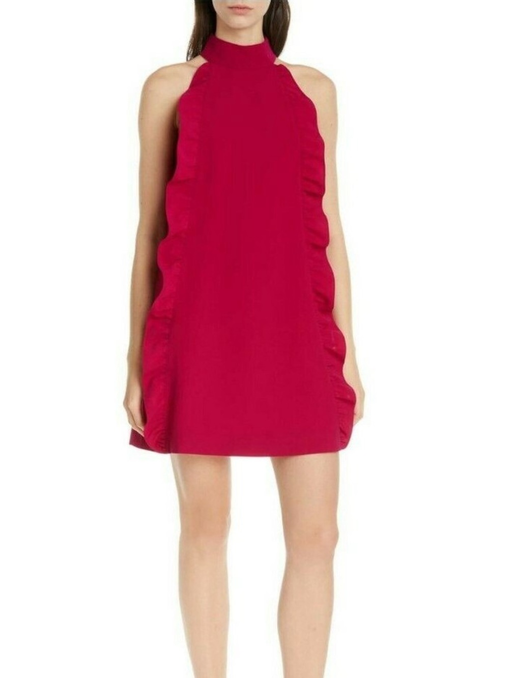 Ted Baker Ruffle Midi Dress in Pink Size 4 Like New